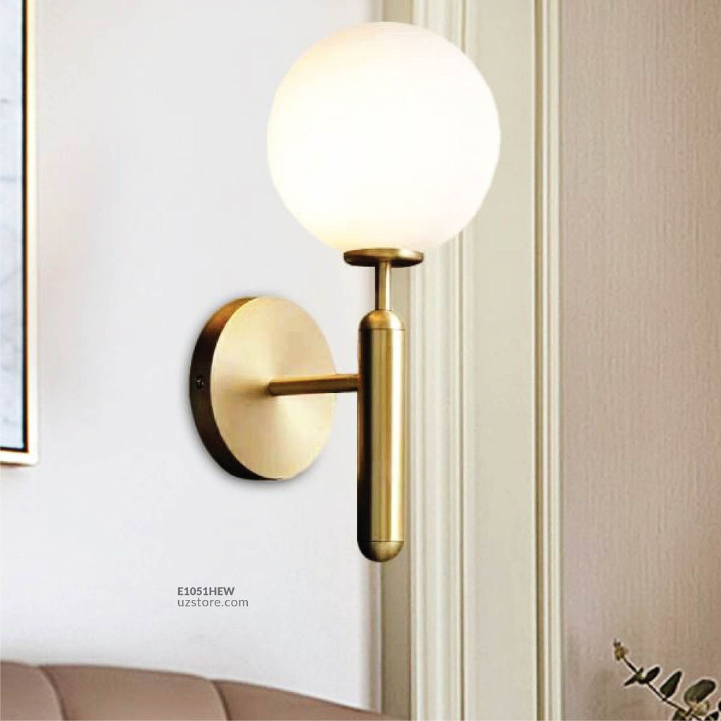 Wall Light E27 MB3210-150 Gold with a White Ball