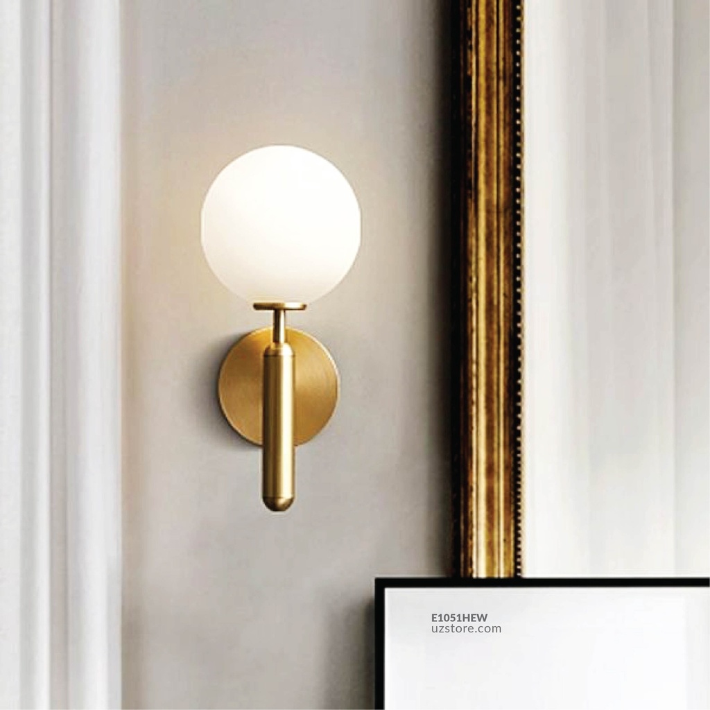 Wall Light E27 MB3210-150 Gold with a White Ball