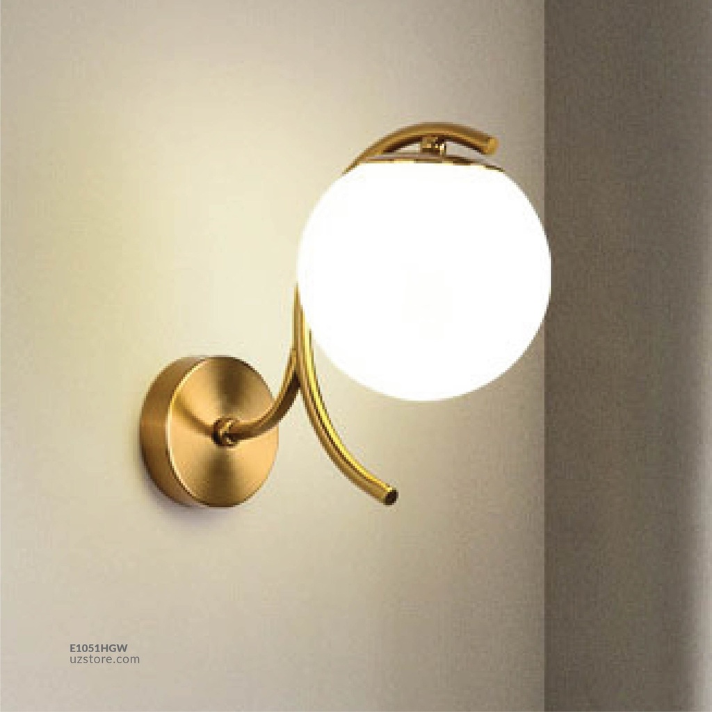 Wall Light E27 MB4005 Gold with a White Ball