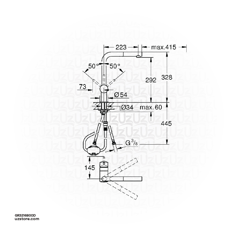 GROHE Minta Single-lever sink mixer 1/2" , 3216800D , chrome