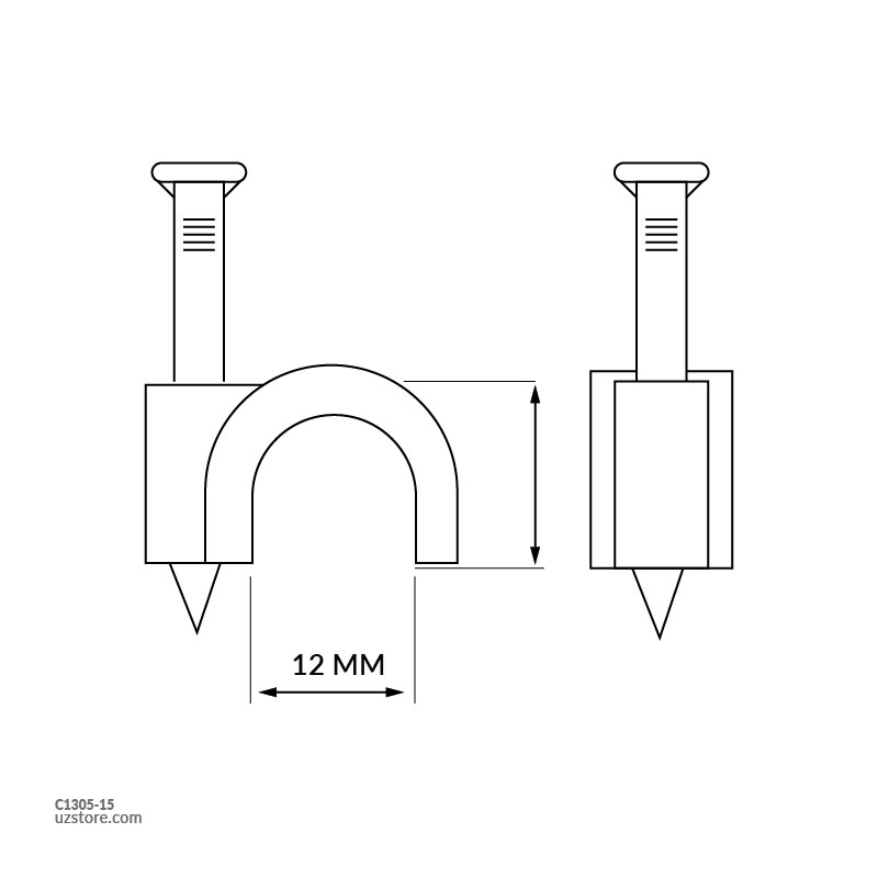 Wire Clip 12 MM every Boxes 15 CT-2159