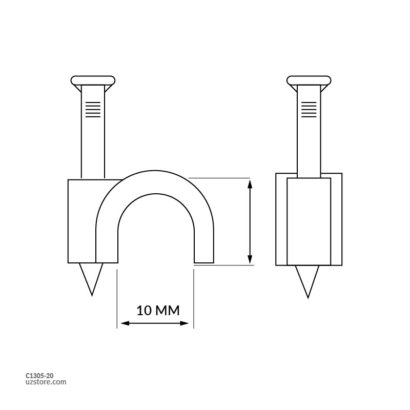 Wire Clip 10 MM every Boxes 20 CT-2158