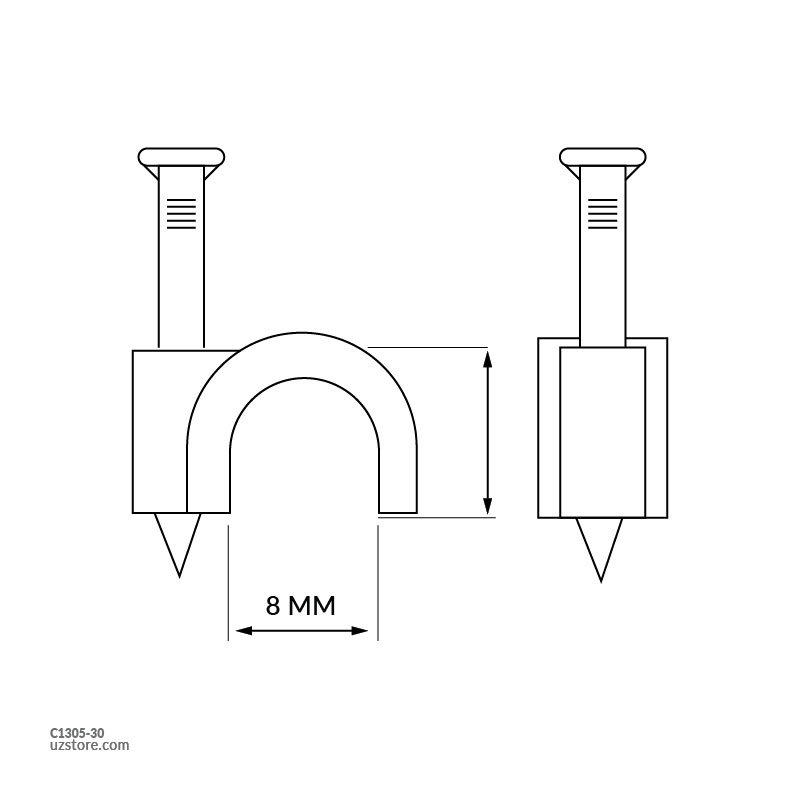 Wire Clip 8 MM every Boxes 30 CT-2157