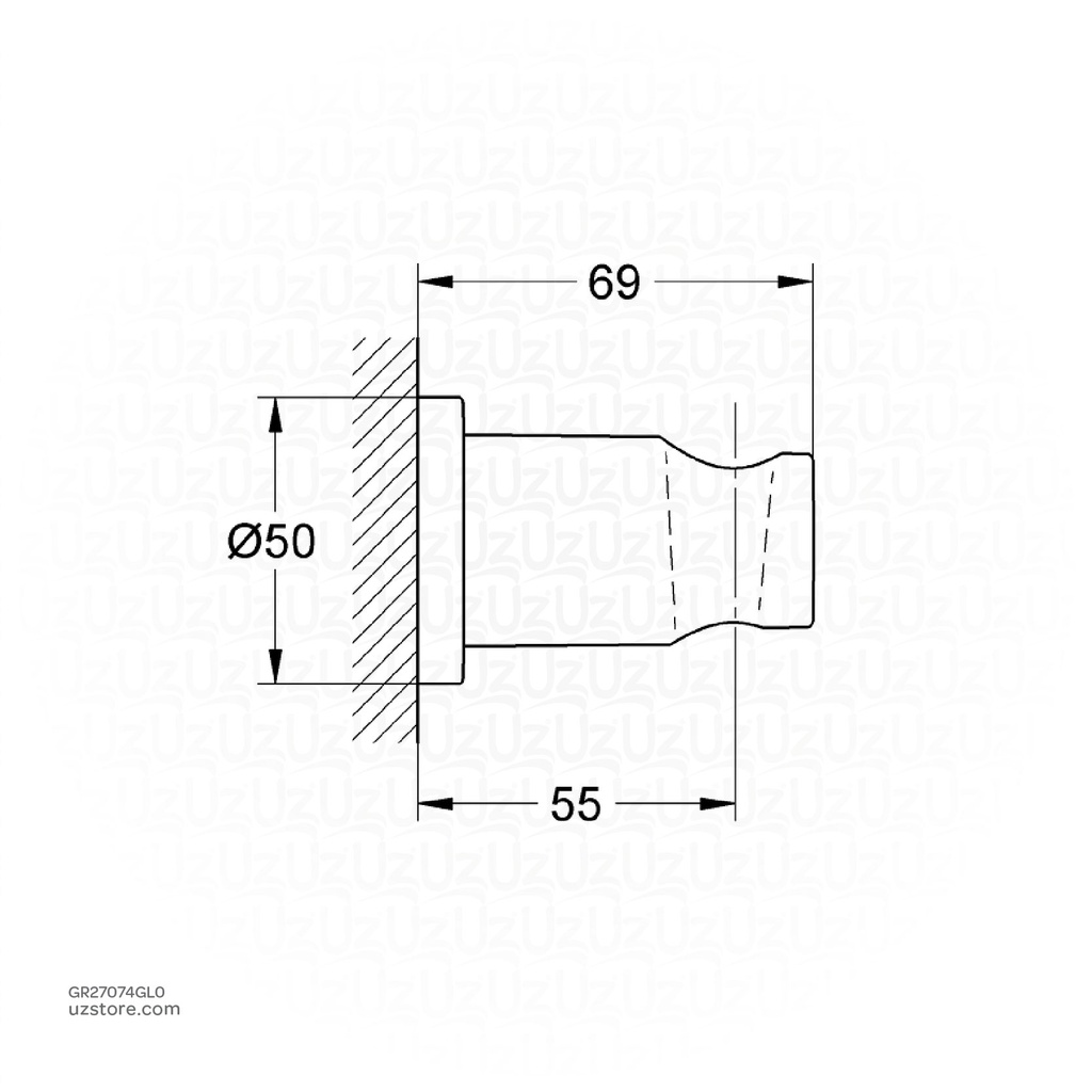 GROHE Rainshower Wall hand shower holder , 27074GL0 , cool sunrise