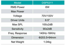 DSPPA DSP5311 Speaker 8" Surface mount