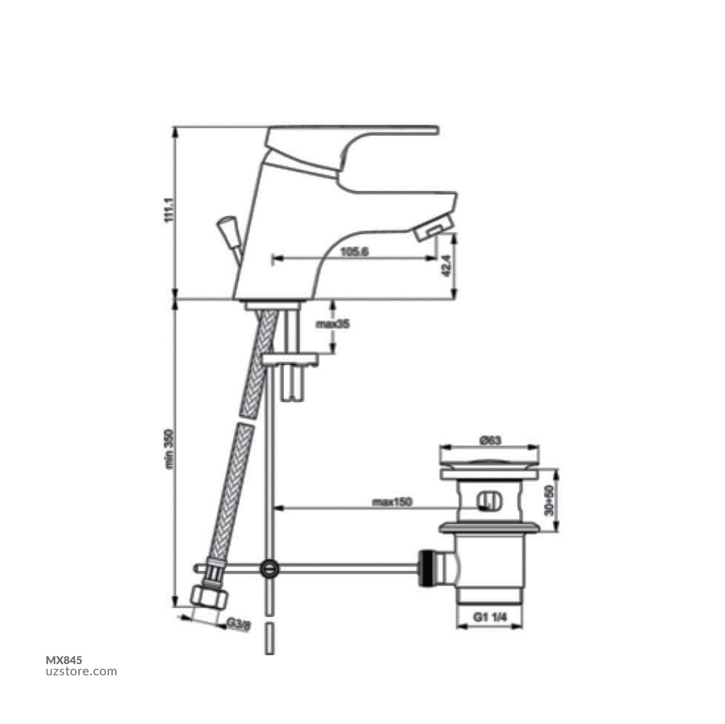 Slime Line Expos Basin Mixer Ideal Standard