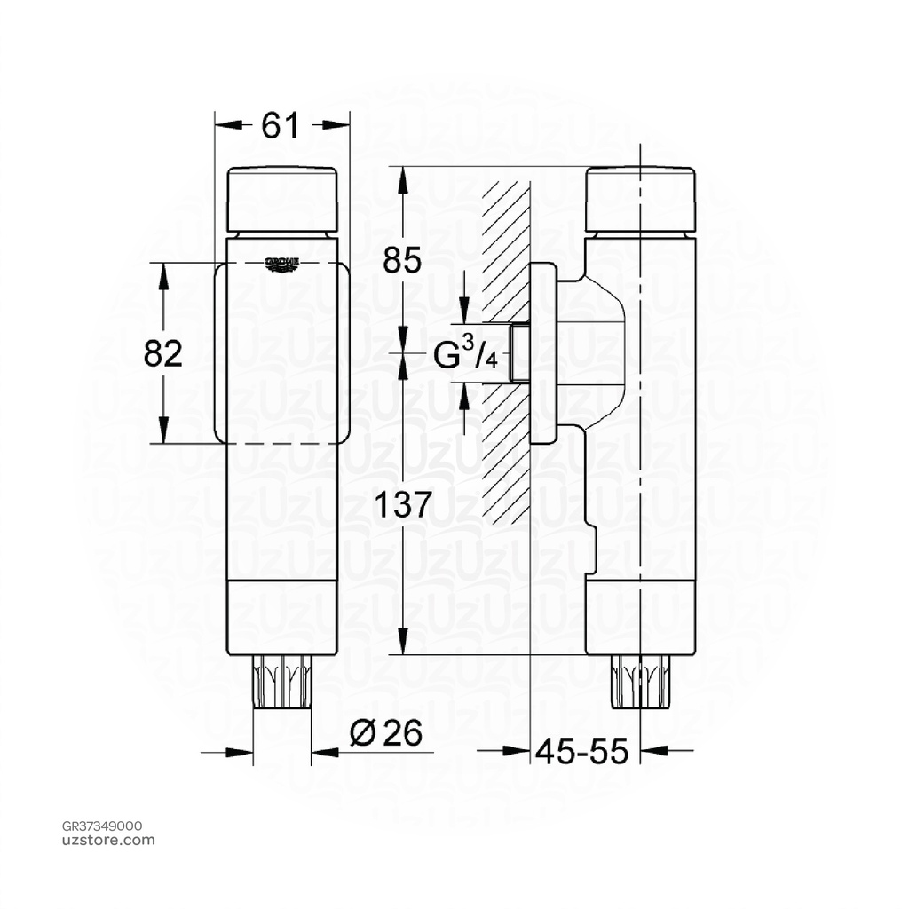 GROHEexposed WC flush valve 37349000