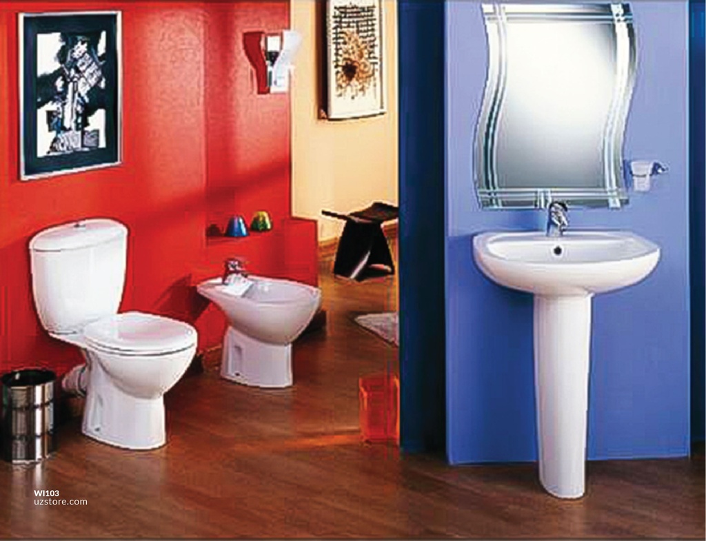 Ideal Standard-Adria / Sophia WC "S" Trap - White [G0802] With White Cistern with Dual Fitting [G0834] & White Seat Cover [G7731]