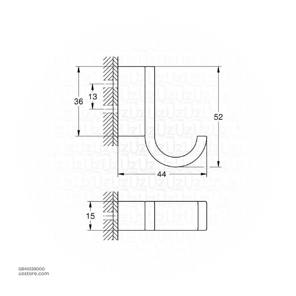 GROHE Selection Single robe hook , 41039000 , chrome