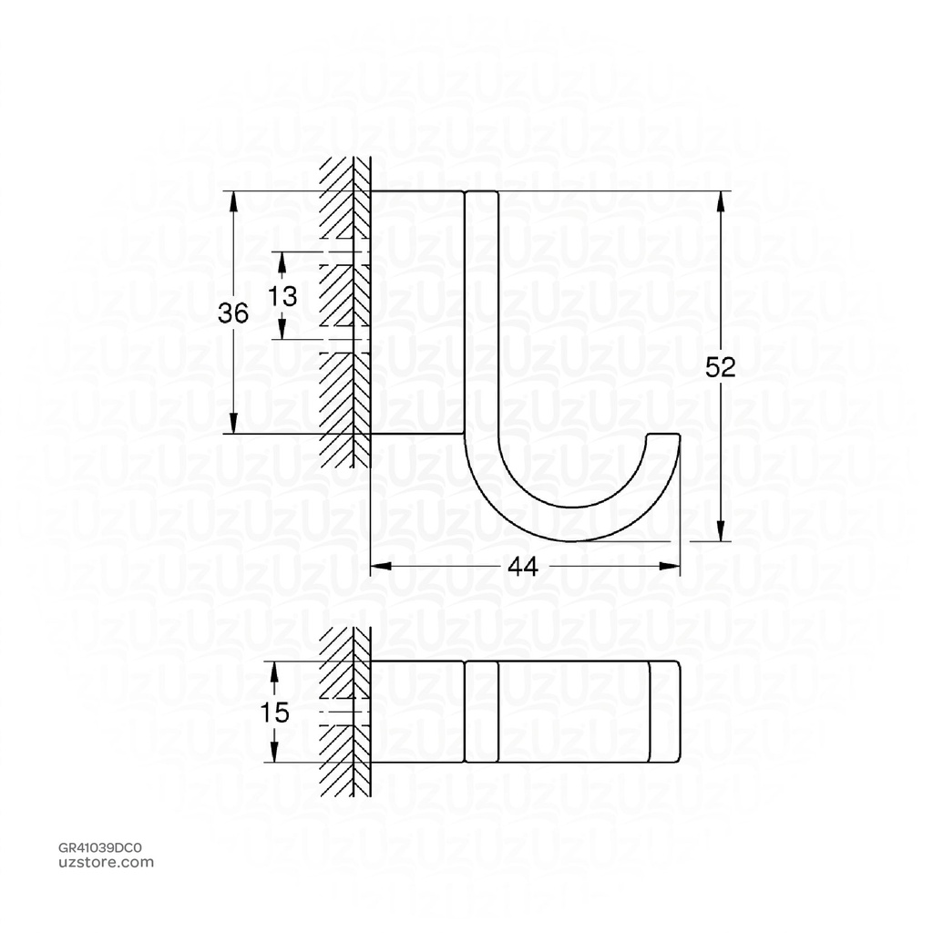 GROHE Selection Single robe hook , 41039DC0 , supersteel