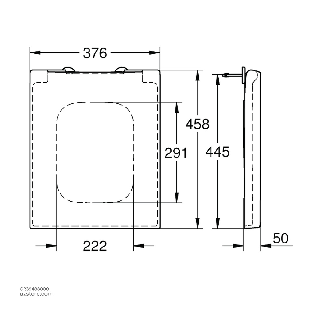 GROHECube Ceramic WC-seat soft close 39488000