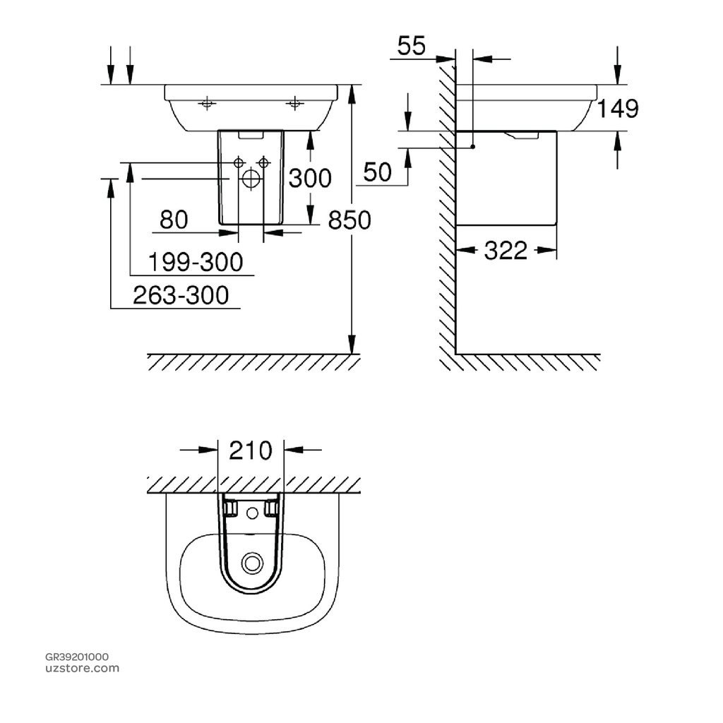 GROHEEuro Ceramic semi pedestal 39201000