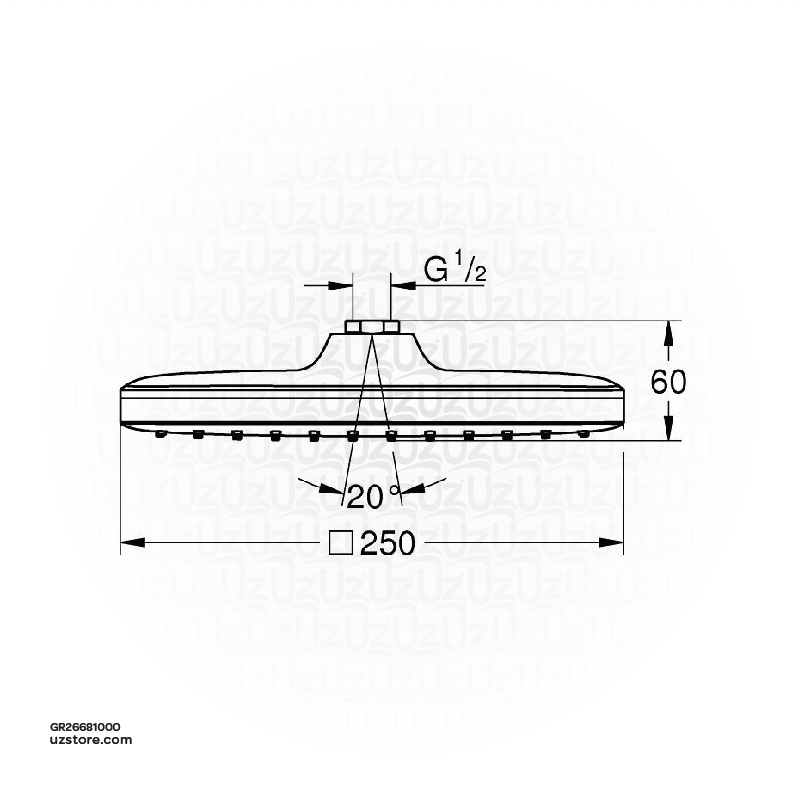GROHE Tempesta 250 Cube Head shower 1 spray , 26681000 , chrome