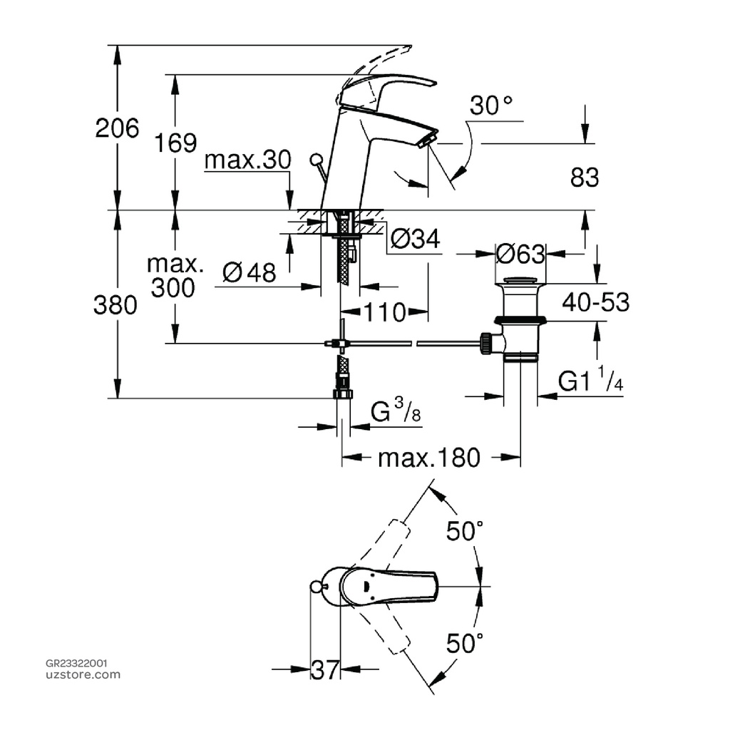 GROHEEurosmart 2015 OHM basin M-Size 23322001