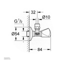 GROHEangle valve; Mini, TDL 1/2" x 3/8" 22939000