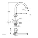 GROHECosta L, pillar tap with sw.tube spout 20393001