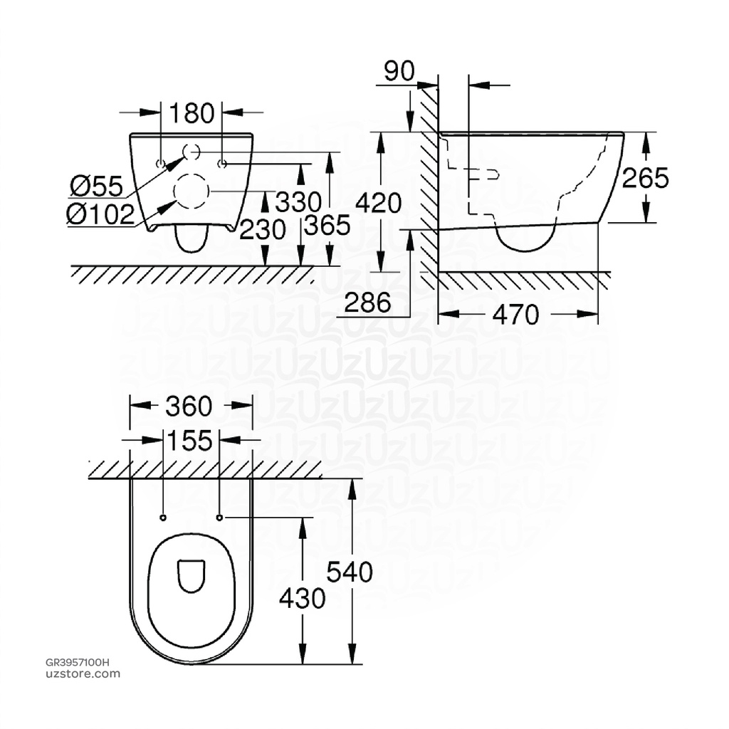 GROHEEssence WC wall hung rimless 3957100H