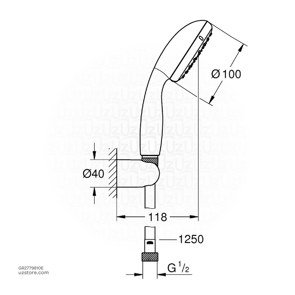 GROHENTempesta 100 II handshower set 5,7l 2779810E