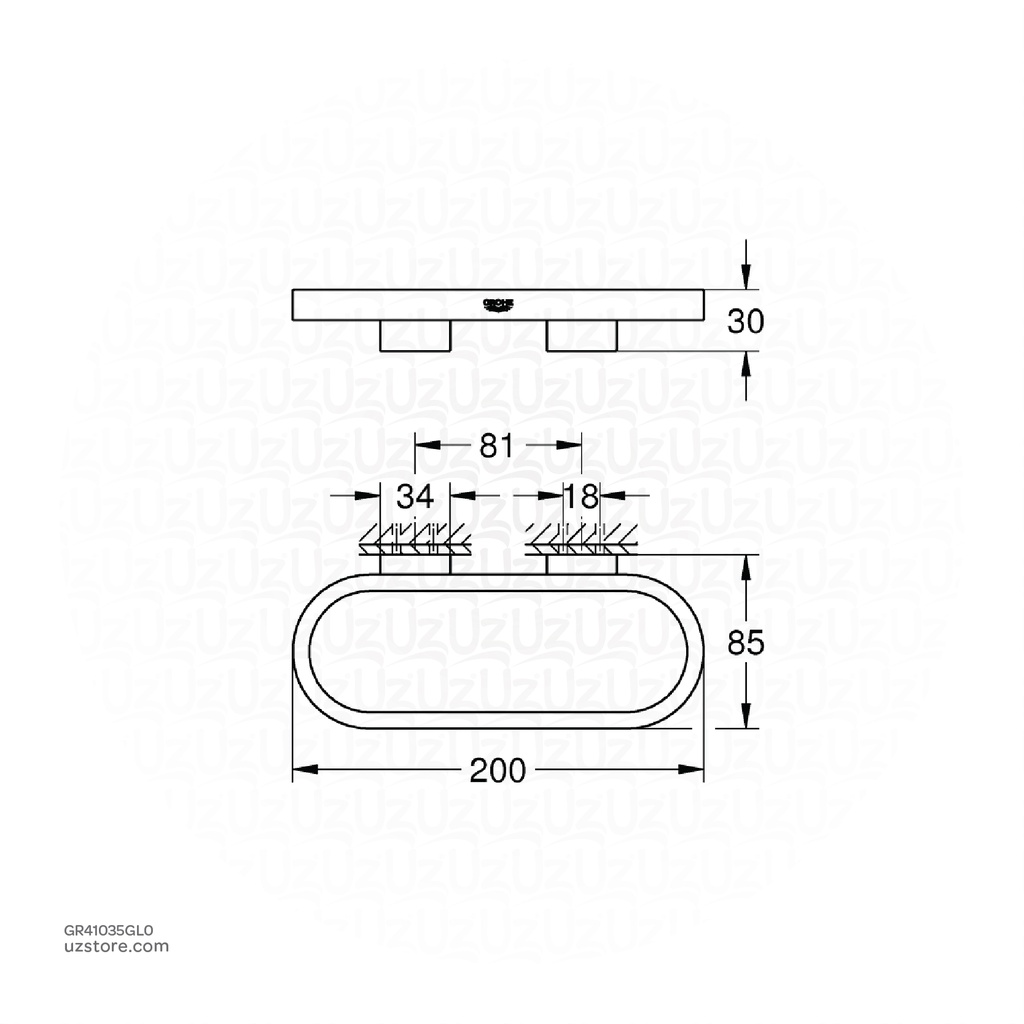 GROHE Selection Towel ring/holder , 41035GL0 , cool sunrise