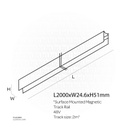 Surface Mounted Magnetic Track Rail 48V 2m 410019