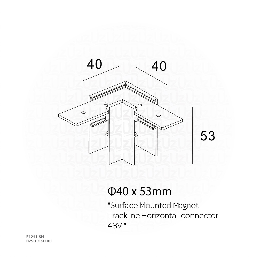 Surface Mounted Magnet Trackline Horizontal connector 48V  410023