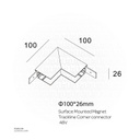 Surface Mounted Magnet Trackline Corner connector 48V 410024