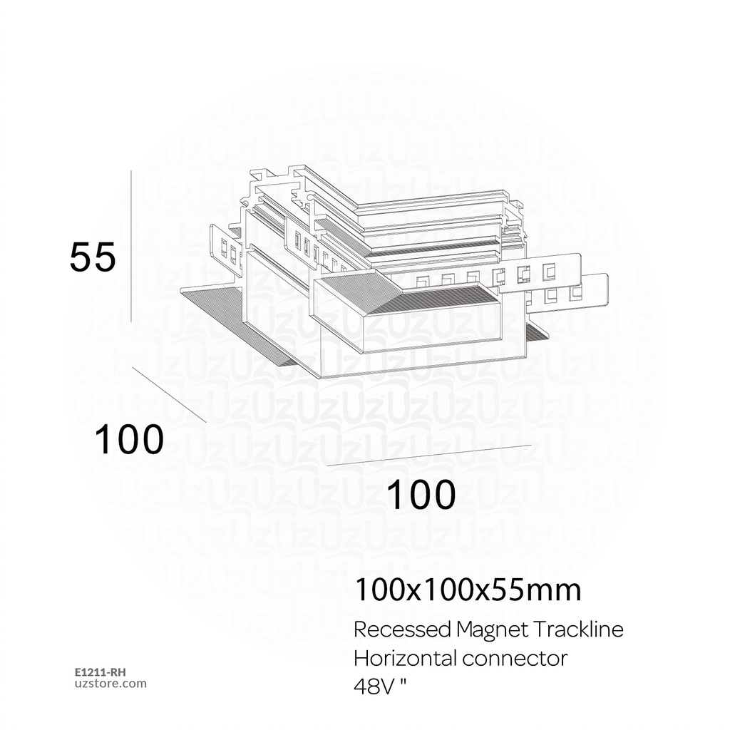 Recessed Magnet Trackline Horizontal connector 48V  410022