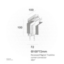 Recessed Magnet Trackline corner connector 48V 410021