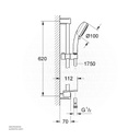 GROHENTempCosmop 100 II shw rail set 600 dish 27928002