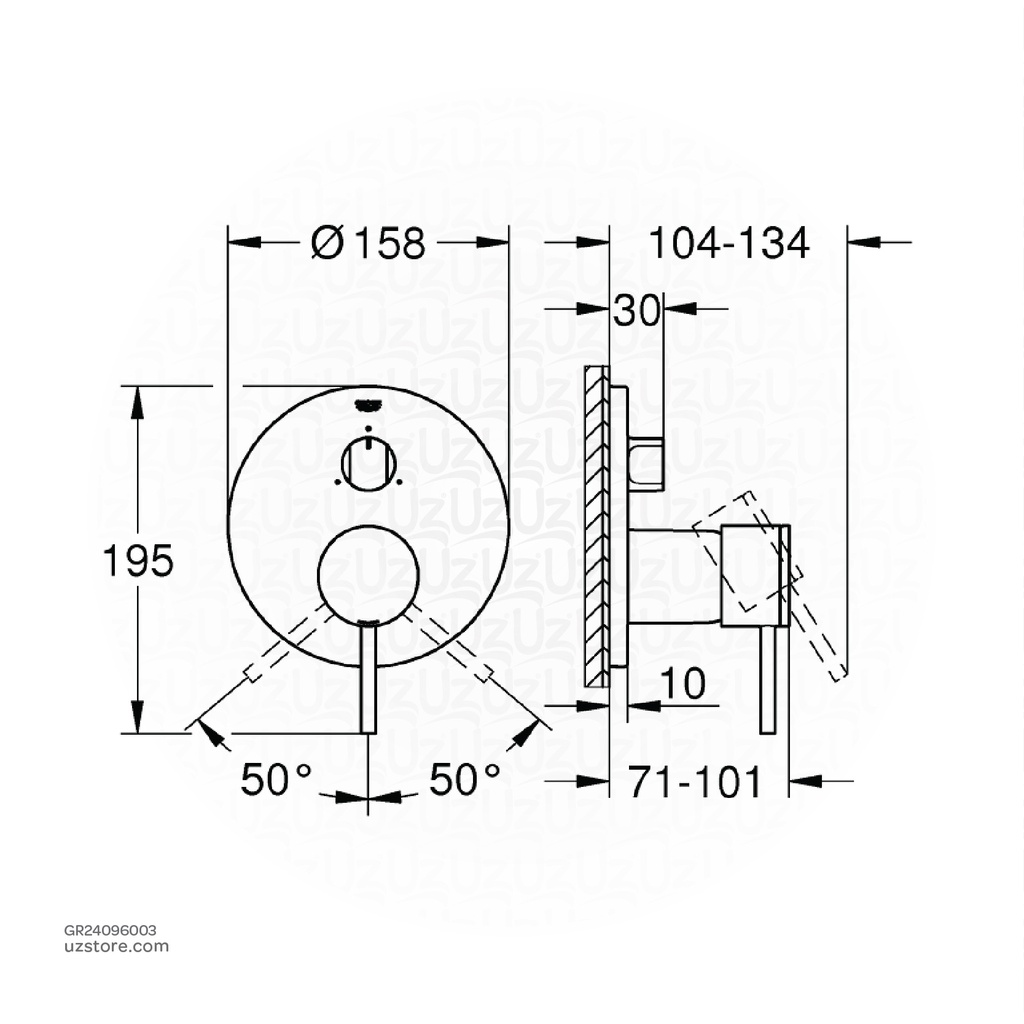 GROHEAtrio New OHM trim  3-way 24096003