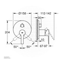 GROHELineare New OHM trim  3-way 24095001