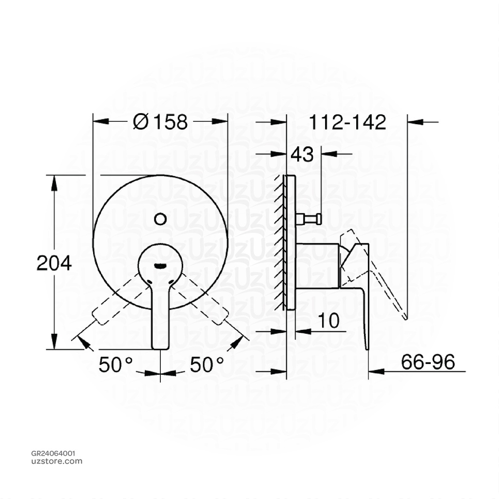 GROHELineare New OHM trimset bath 24064001