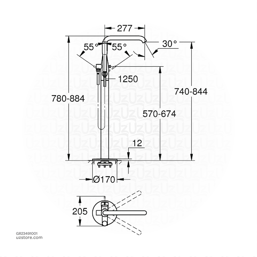 GROHEEssence New OHM bath freest. U-spout 23491001