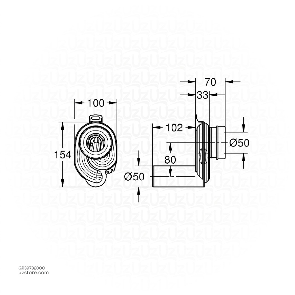 GROHE Urinal trap , 39732000 , 