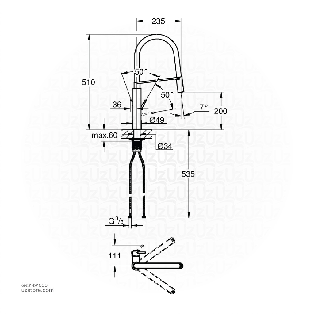 GROHEConcetto OHM sink profi-spray 31491000