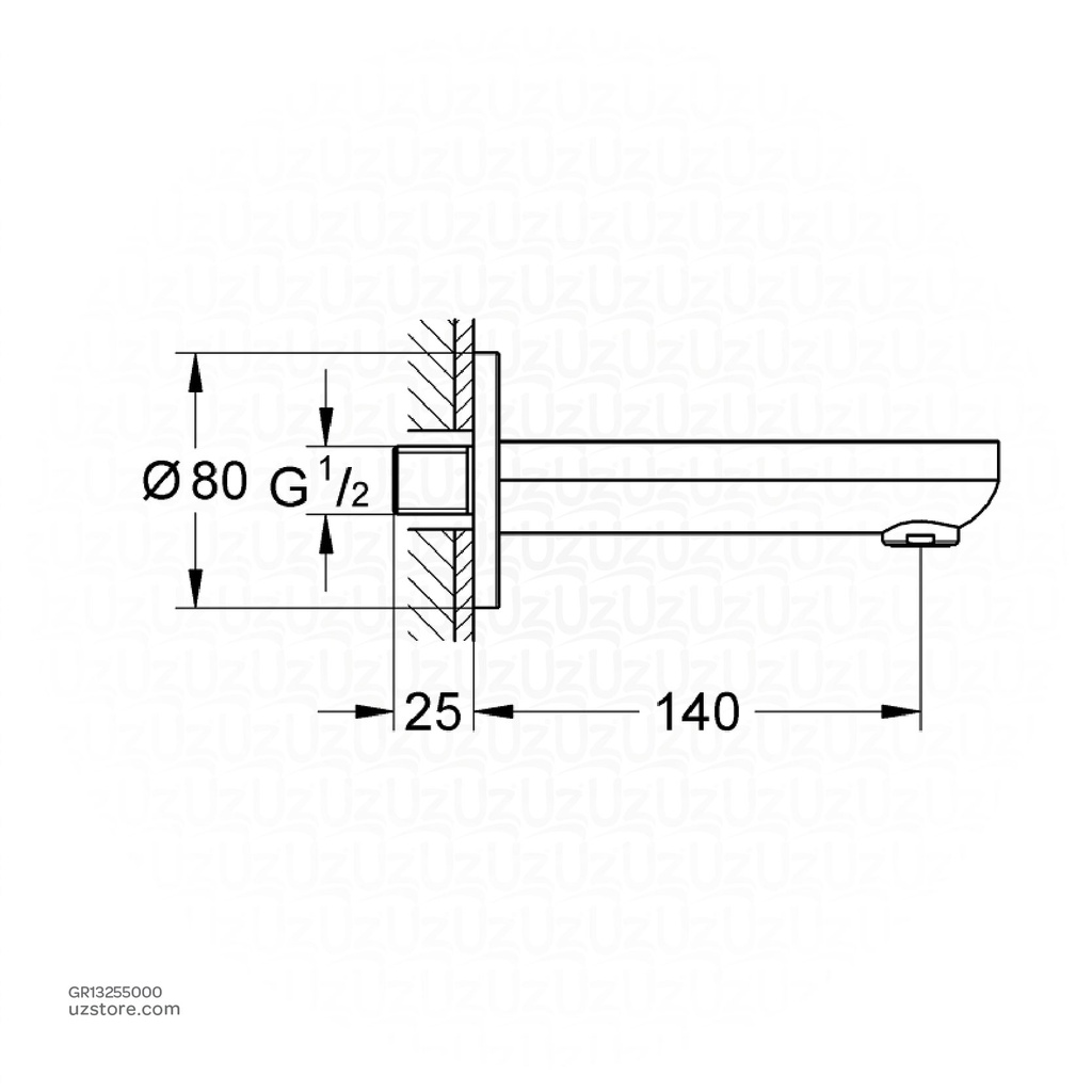 GROHEBauCosmopolitan bath spout exp 13255001 / 13255000