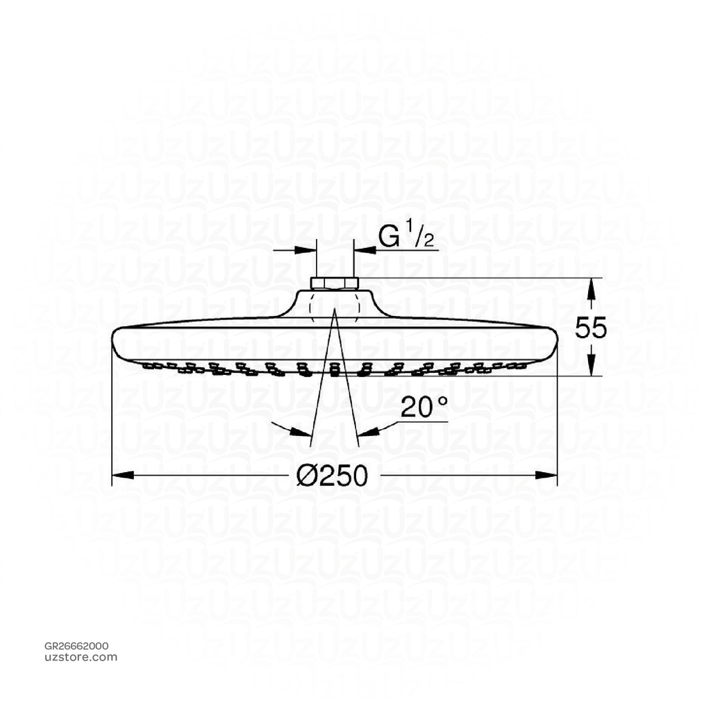 GROHE Tempesta 250 Head shower 1 spray , 26662000 , chrome