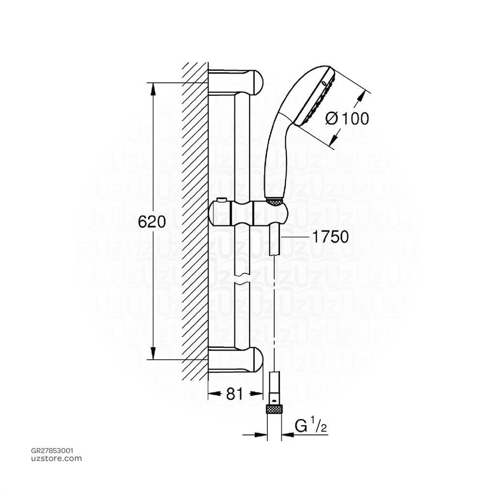 GROHENTempesta 100 I shower rail set 600mm 27853001