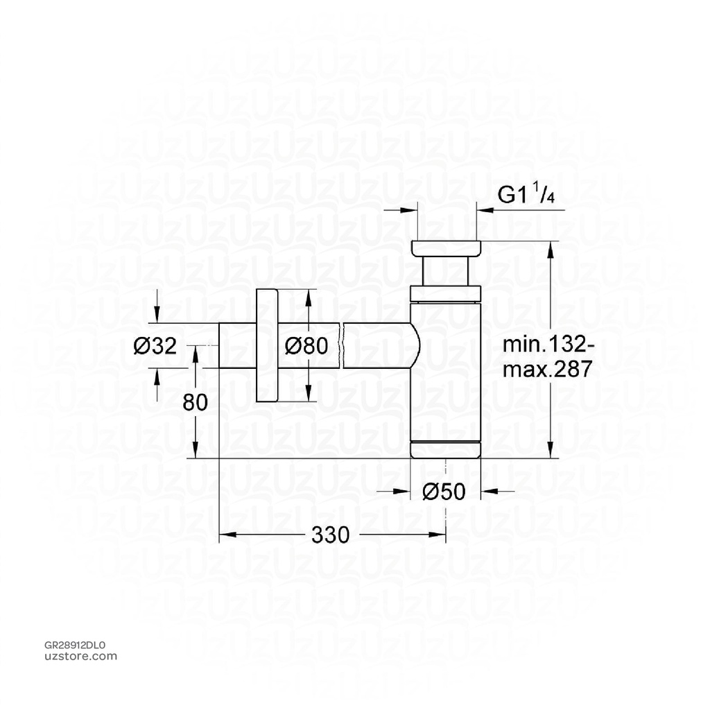 GROHE Trap 1 1/4" , 28912DL0 , brushed warm sunset