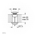 GROHE Waste set with push-open plug , 65807000 , chrome