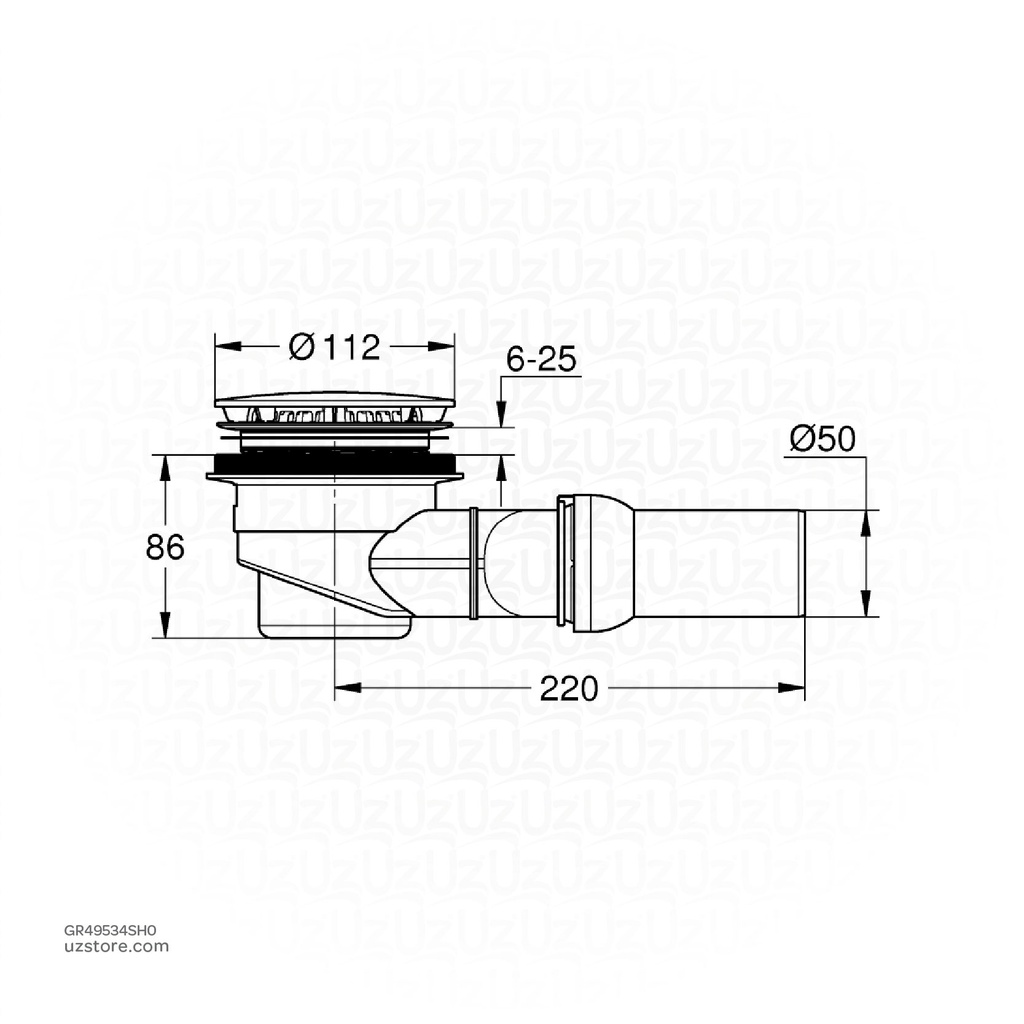 GROHE Waste set for universal shower tray , 49534SH0 , alpine white
