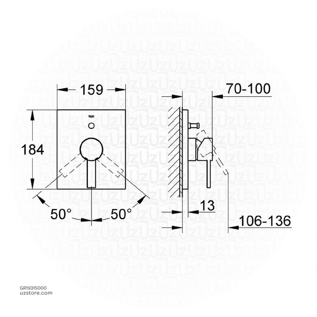 GROHEAllure concealed bath trimset 19315000