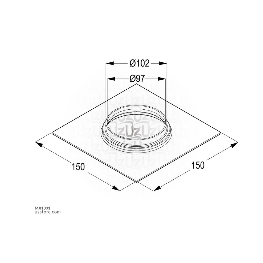 BRASS CHROME FLOOR DRAIN (150 X 150 MM) RAK22023