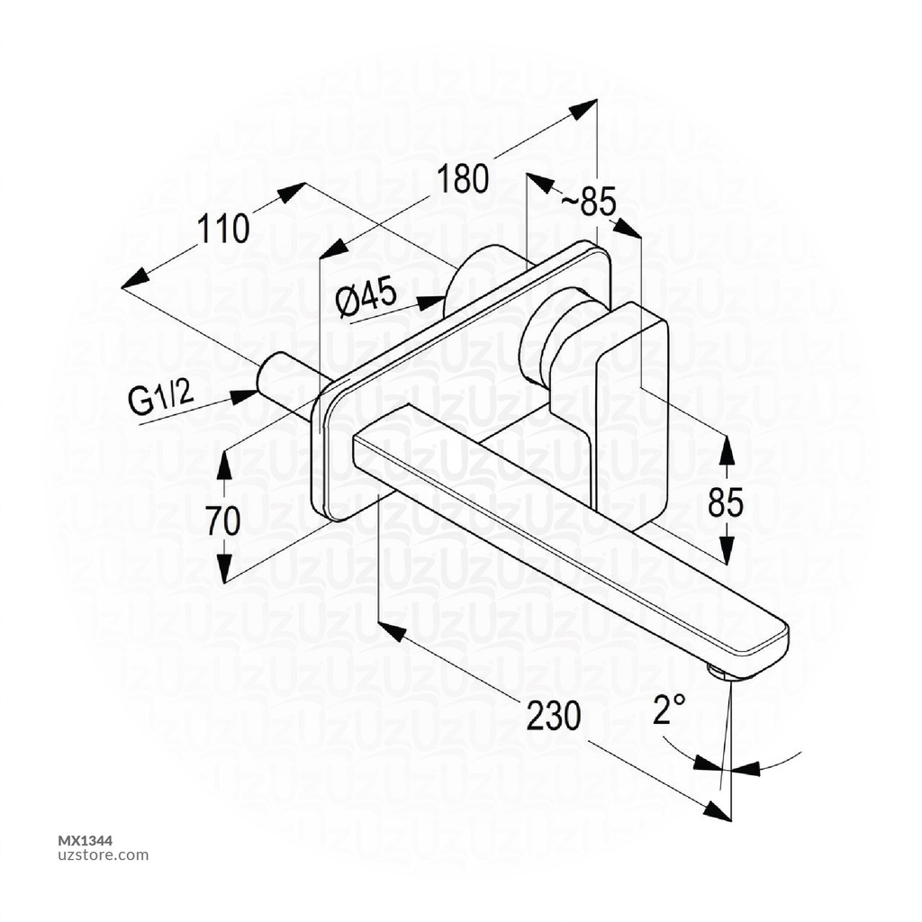 Profile star Concealed Basin Mixer (230mm Spout) RAK14124