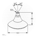 OVERHEAD SHOWER (151 MM) 1/2" FEMALE THREAD RAK10013