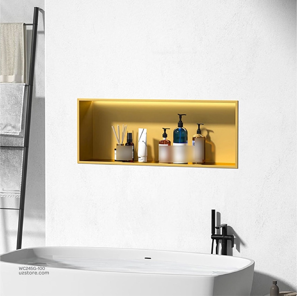 Gold Stainless steel Single Niche walls with light 100x50x12.5cm , B10021K-LED