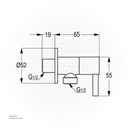 Kludi RAK Prime Angle Valve 1/4 Turn 1/2x1/2 12018.GD1 Gold