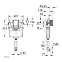 GROHE cistern conc.GD2 1,13 m pneum. 3-6 l 38661000