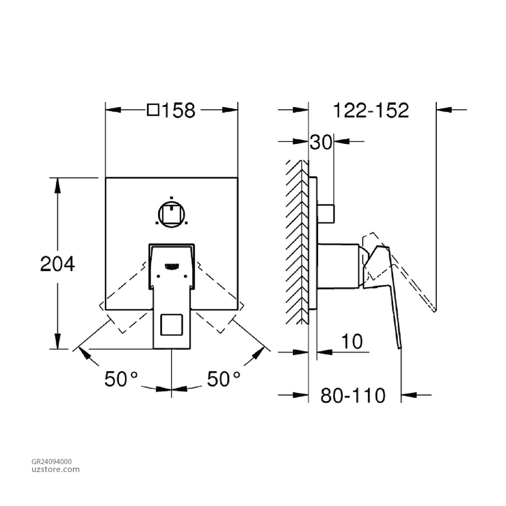 GROHE Eurocube OHM trimset  3-way 24094000