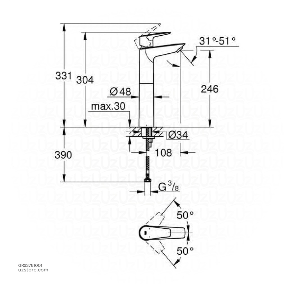 GROHE BauEdge OHM vessel basin smth b 5,7l XL 23761001